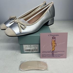 C. Paravano Women's Pump - Low Block Heel Closed Toe Chunky Heel - Wedding Shoes